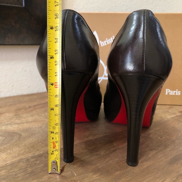 Christian Louboutin Bruges 100 Dark Brown Leather Platform Pumps Sz 40.5 /US 10 - Picture 7 of 12